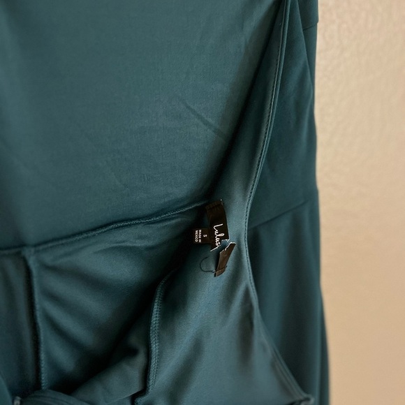 NWOT Remarkable Elegance Teal Backless Halter Column Maxi Dress - Picture 8 of 8